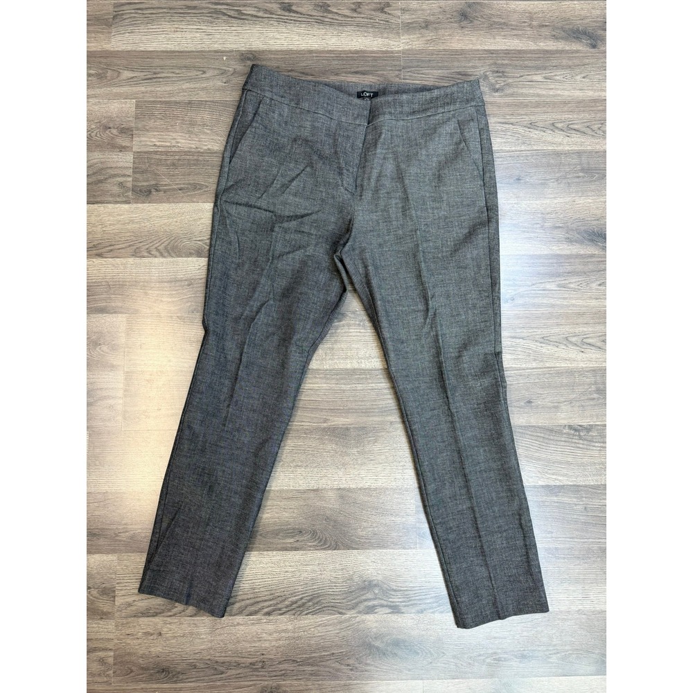LOFT Marisa Grey Straight Leg Dress Pants Size 12 Office Career Wear